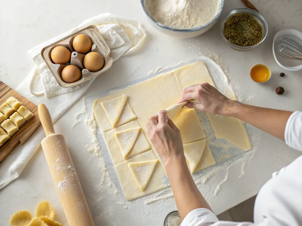 gluten free puff pastry: Folding technique for gluten free puff pastry dough