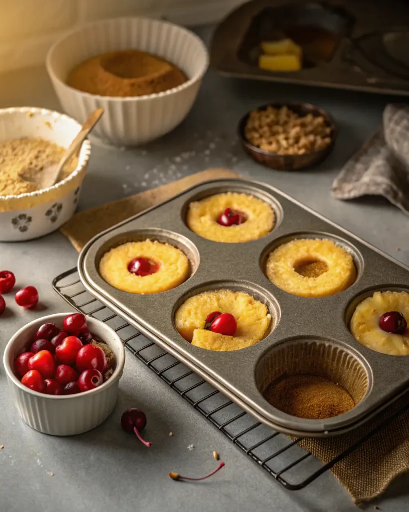 mini pineapple upside down cake