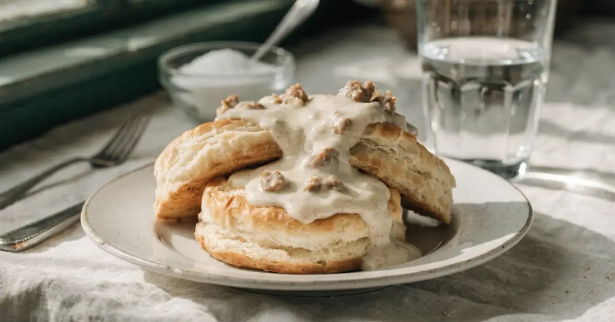 sausage gravy and biscuits