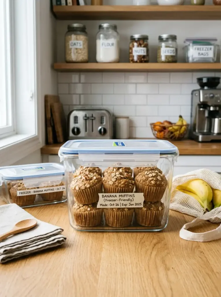 healthy banana muffins meal prep storage