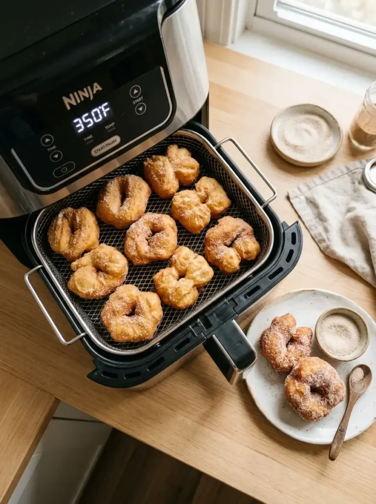 Chinese donuts made in the air fryer at 350°F — healthier version with golden results