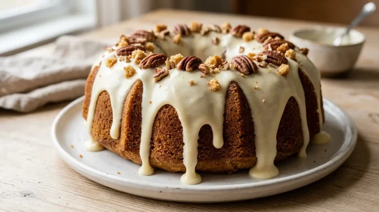 Cream cheese glaze spread over warm cinnamon rolls