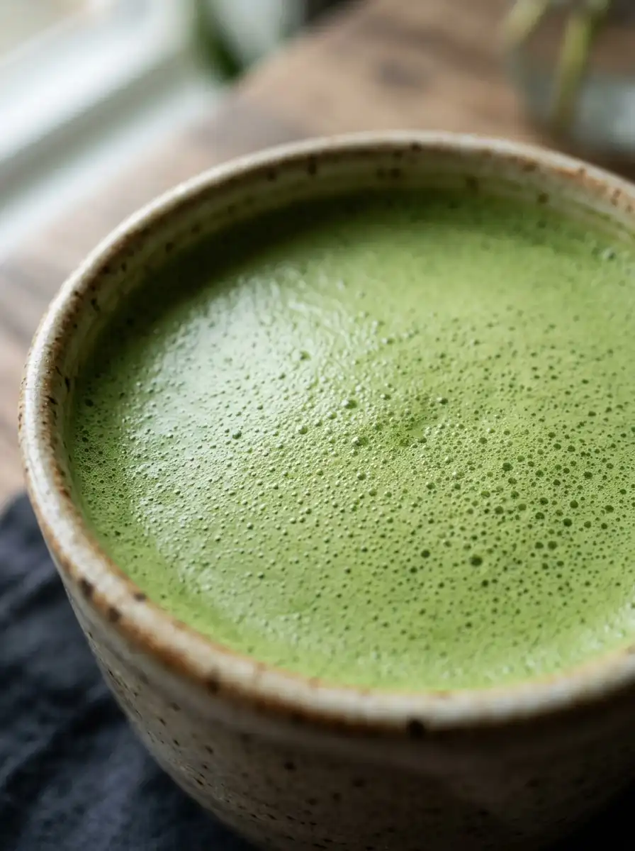 Smooth matcha latte texture with no clumps