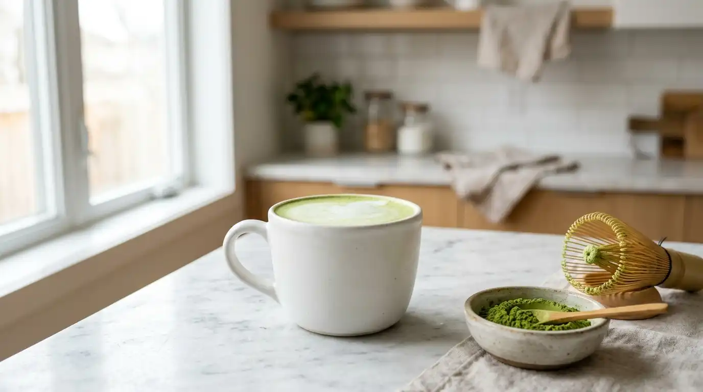 How to make matcha latte at home with matcha powder and milk
