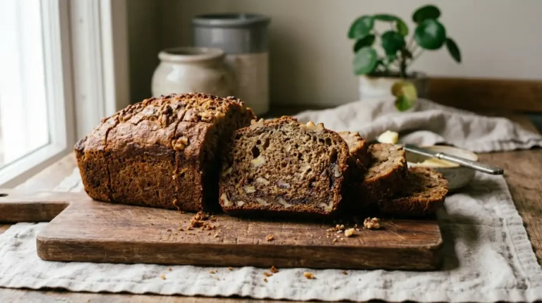 sourdough discard banana bread sliced moist loaf