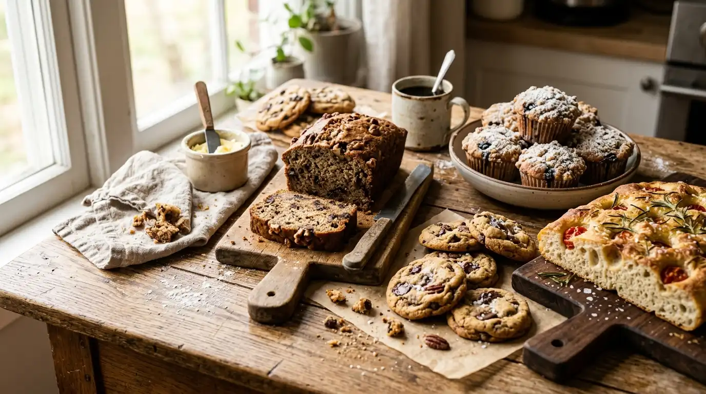 sourdough discard recipes banana bread cookies muffins focaccia
